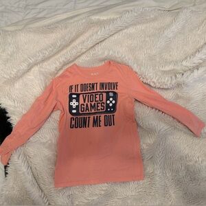The Children's Place Coral Long-Sleeve Tee with Navy Video Game Graphic